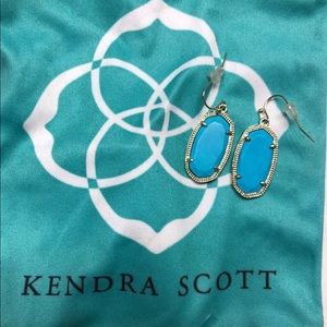 Gold and Blue Kendra Scott Earrings